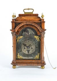 Very Small Unusual 18th Century Amsterdam Burr Walnut Bracket Clock   - image 1