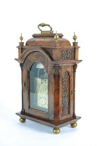 Very Small Unusual 18th Century Amsterdam Burr Walnut Bracket Clock   - image 2