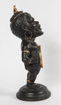 Decorative Polychrome French White Metal Time Piece Clock Figure, circa 1880 - image 2