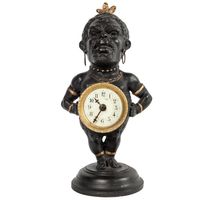 Decorative Polychrome French White Metal Time Piece Clock Figure, circa 1880 - image 1