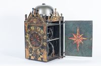 A very early German late 16th century painted chamber clock, circa 1580 - image 6