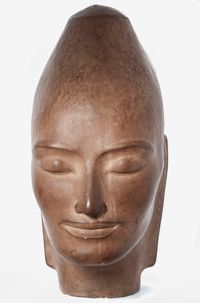 Nice and inspiring plaster lady's head picture with a great spiritual expression - image 1