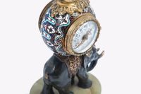 Cute miniature time piece pendulum of a bronze elephant carrying the movement  - image 6
