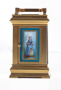 A charming small French 'Sevres' panelled ormolu carriage clock, circa 1900 - image 2