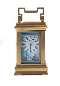 A charming small French 'Sevres' panelled ormolu carriage clock, circa 1900 - image 4