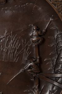 A lovely pair of far East bronze circular wall decoration circa 1880 - image 10