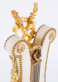 Napoleon III Lyra Shaped Mental Clock with Osculating Pendulum - afbeelding 4