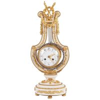 Napoleon III Lyra Shaped Mental Clock with Osculating Pendulum - afbeelding 1