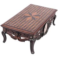 Very Nice Marquetry Inlaid Miniature Desk on Beautiful Curved Feet - image 1