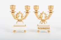Nice Decorative Miniature Three-Piece White Marble and Ormolu Clock Set - image 3