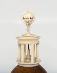 An unusual circular wooden temple dome pillar timepiece clock circa1830 - image 2