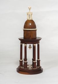 An unusual circular wooden temple dome pillar timepiece clock circa1830 - image 3