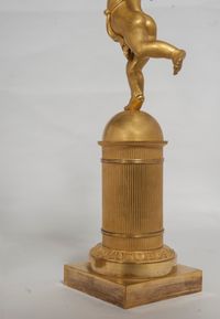 A pair of two armed empire ormolu candlestick with Cupids, Circa 1820 - image 2