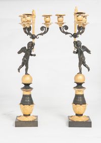 A great pair of French Empire/Charles X candlesticks, circa 1830 - image 2