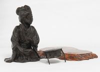 A very nice, elegant patinated bronze of the Japanese Geisha, circa 1890 - image 5