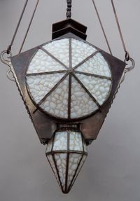 An unusual Amsterdam School Hanglamp from around 1900 - afbeelding 7