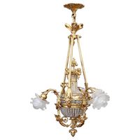 Late 19th century romantic and charming very desirable ceiling hang lamp - afbeelding 1