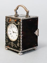 The small English tortoiseshell and silver carriage clock circa 1902 - afbeelding 4