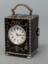 The small English tortoiseshell and silver carriage clock circa 1902 - afbeelding 5