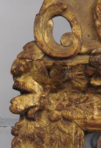 A beautiful French wood carved and original guild Regency wall mirror, 1740 - image 3