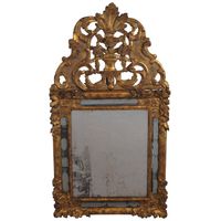 A beautiful French wood carved and original guild Regency wall mirror, 1740 - image 1