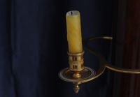 A lovely floral mahogany Empire dressing mirror, with the original candle stick on the columns, circa 1820 - image 5