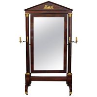 A lovely floral mahogany Empire dressing mirror, with the original candle stick on the columns, circa 1820 - image 1
