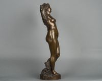 A nice patinated bronze of a nude lady holding a scarf, circa 1880 - image 3