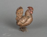 An unusual and very detailed Vienna bronze of a rooster, circa 1890 - afbeelding 2