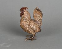 An unusual and very detailed Vienna bronze of a rooster, circa 1890 - afbeelding 3
