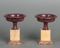 Exceptional pair of probably Egyptian porphyry marble, circa 1830 - afbeelding 2
