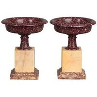 Exceptional pair of probably Egyptian porphyry marble, circa 1830 - afbeelding 1