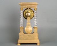 An attractive Charles X ormolu and crystal portico striking 8-day mantel clock - image 2
