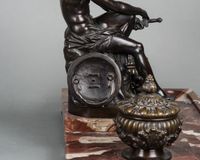 A very imposing 19th century inkwell on the marble base, circa 1860 - afbeelding 3