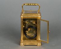 A fine French gilt brass, quarter repeating, corge case carriage clock, circa 1880 - image 3
