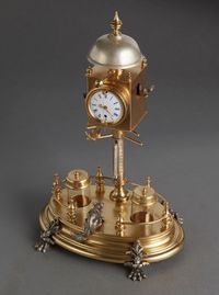 Desk inkwell with clock and ringing bell, circa 1860 - image 2