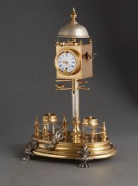 Desk inkwell with clock and ringing bell, circa 1860 - image 5