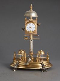 Desk inkwell with clock and ringing bell, circa 1860 - image 6