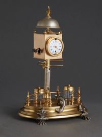 Desk inkwell with clock and ringing bell, circa 1860 - image 9