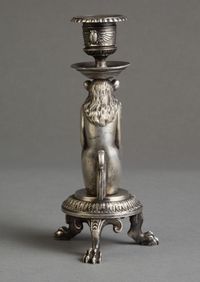 An unusual Silvered candle stick of an old man as fantasy figure, circa 1880 - image 6