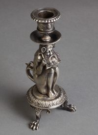 An unusual Silvered candle stick of an old man as fantasy figure, circa 1880 - image 7