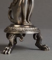 An unusual Silvered candle stick of an old man as fantasy figure, circa 1880 - image 12
