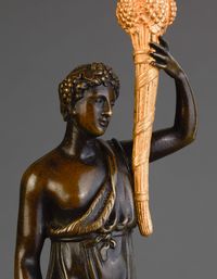 A good pair of four light empire candle sticks, circa 1820 - afbeelding 4