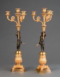 A good pair of four light empire candle sticks, circa 1820 - afbeelding 6