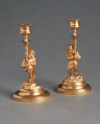 A pair of ormolu dwarf candlesticks, circa 1880 - image 2