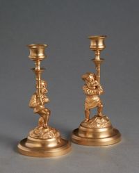 A pair of ormolu dwarf candlesticks, circa 1880 - image 4
