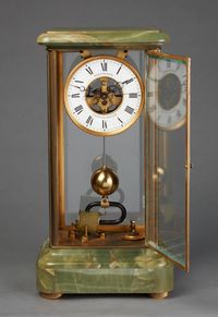 "Brillie" Four Glass 1/4 Second Green Onyx Table Regulator, circa 1920 - image 2