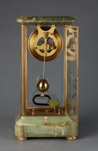 "Brillie" Four Glass 1/4 Second Green Onyx Table Regulator, circa 1920 - image 3
