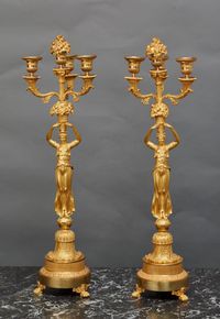 A pair of ormalu French ‘Empire’ Candlesticks, circa 1810 - image 2