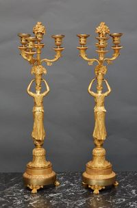 A pair of ormalu French ‘Empire’ Candlesticks, circa 1810 - image 4